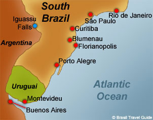 South of Brazil Map