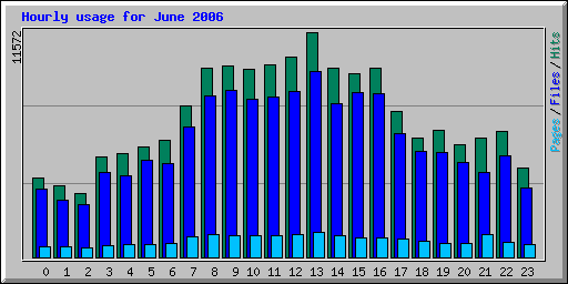 Hourly usage for June 2006